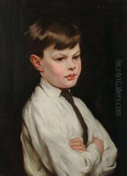 Portrait Of Anthony John, The Artist's Son Oil Painting by Percy Harland Fisher