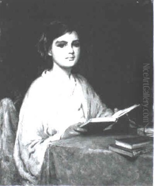 The Student Oil Painting by Percy Harland Fisher