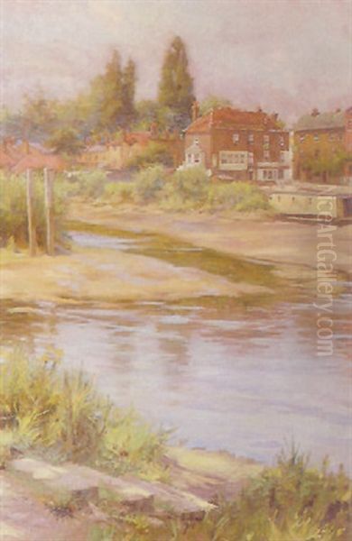 The Thames At Brentford Oil Painting by Percy Harland Fisher