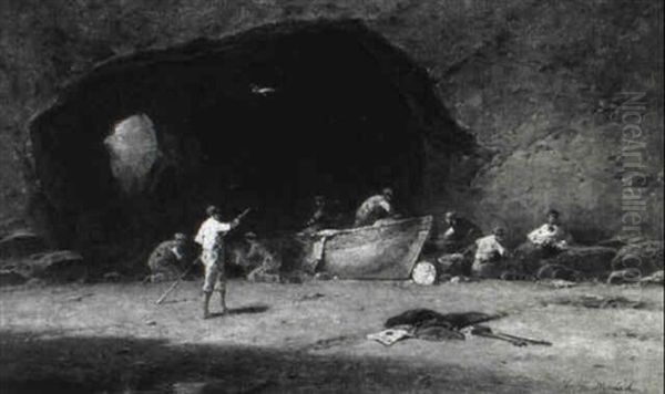 Smuggler's Cave Oil Painting by Harrington Fitzgerald