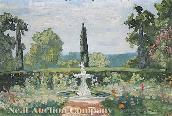 Garden At Morning, View Of Montgomery Alabama Oil Painting by John Kelly Fitzpatrick