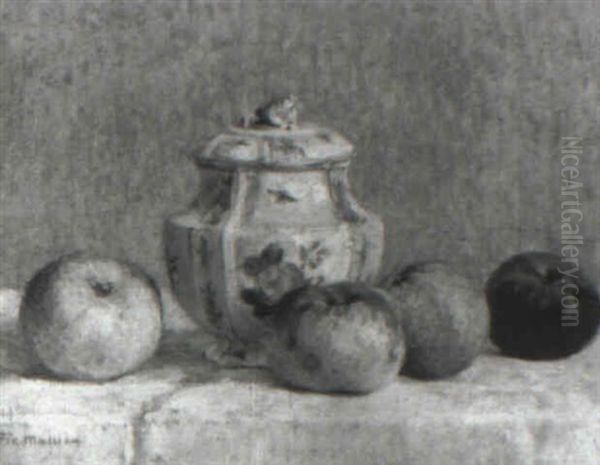 Stilleven Met Vruchten En Een Porseleinen Kannetje Oil Painting by Pierre Felix Masseau Fix-Masseau