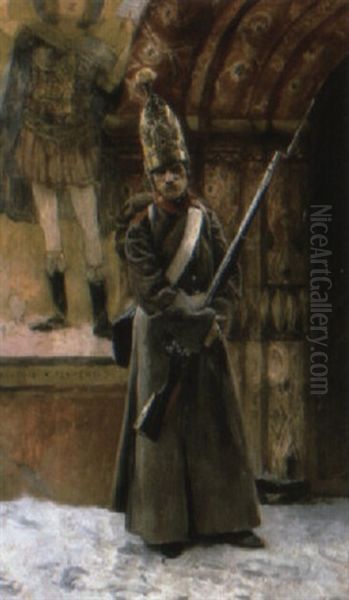The Russian Soldier Oil Painting by Francois Flameng