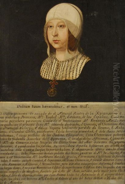 Isabel, Queen Of Castile Oil Painting by Juan De Flandes