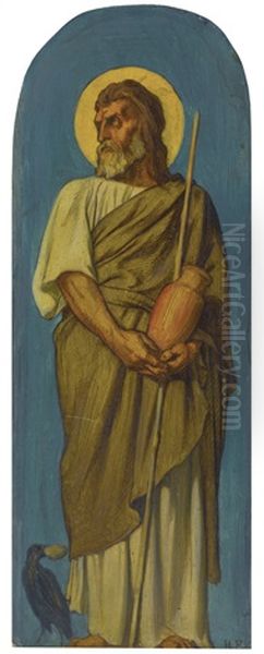 Elisee, Study For The Decoration Of The Nave Of Saint-germain-des-pres, Paris Oil Painting by Hippolyte Flandrin