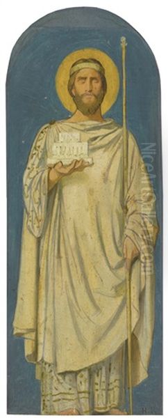 Solomon, Study For The Decoration Of The Nave Of Saint-germain-des-pres, Paris Oil Painting by Hippolyte Flandrin