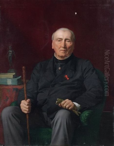 Portrait De Monsieur Marcotte De Genlis Oil Painting by Hippolyte Flandrin