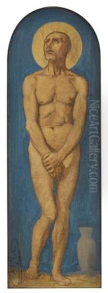 Isaie (+ Job; Pair) Oil Painting by Hippolyte Flandrin