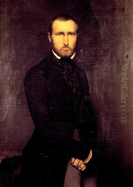 Portrait D'homme Oil Painting by Hippolyte Flandrin