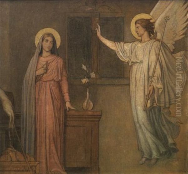 L'annonciation Oil Painting by Hippolyte Flandrin