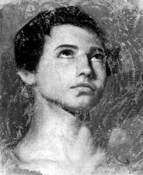 Tete De Jeune Homme Oil Painting by Hippolyte Flandrin