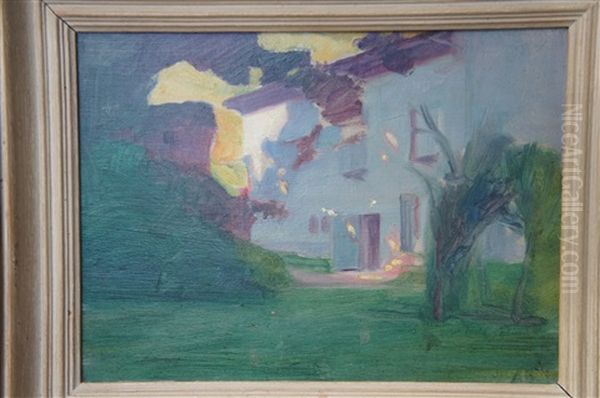 Derniers Rayons De Soleil Sur Le Maison Oil Painting by Jules Flandrin