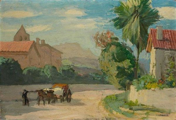 Le Char A Boeufs Oil Painting by Jules Flandrin