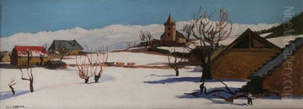 Saint-nizier En Hiver Oil Painting by Jules Flandrin