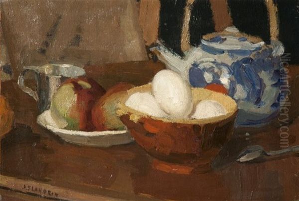 Les Oeufs Oil Painting by Jules Flandrin