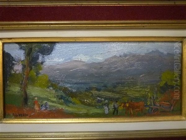 Vue De Corenc, La Vallee De L'isere Oil Painting by Jules Flandrin