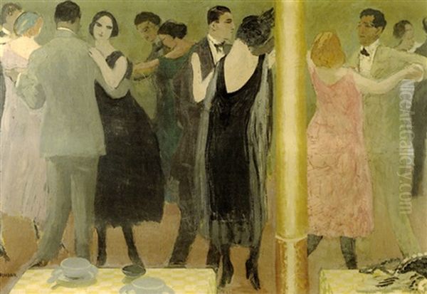 Shimmy Au Victoria Oil Painting by Jules Flandrin