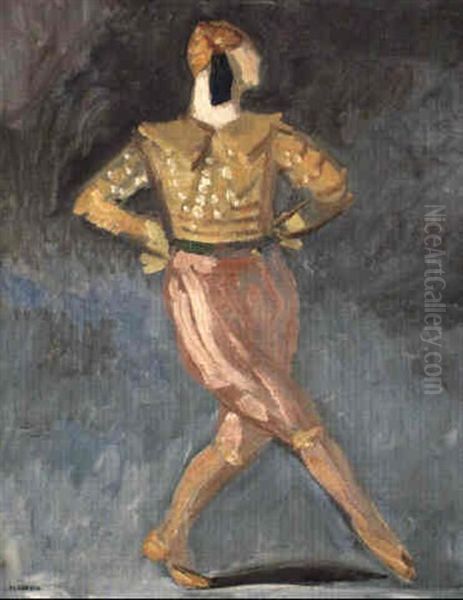 Les Orientales: Nijinsky Oil Painting by Jules Flandrin