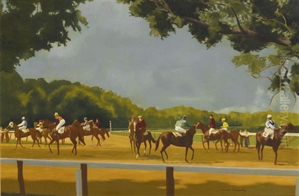 The Seven-furlong Chute, Saratoga Oil Painting by Vaughn Flannery