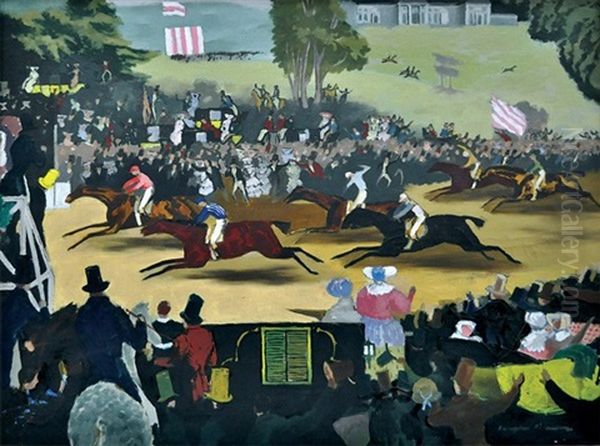 Heaton Park Races Oil Painting by Vaughn Flannery