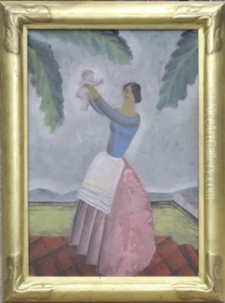 A Spanish Mother Oil Painting by Vaughn Flannery