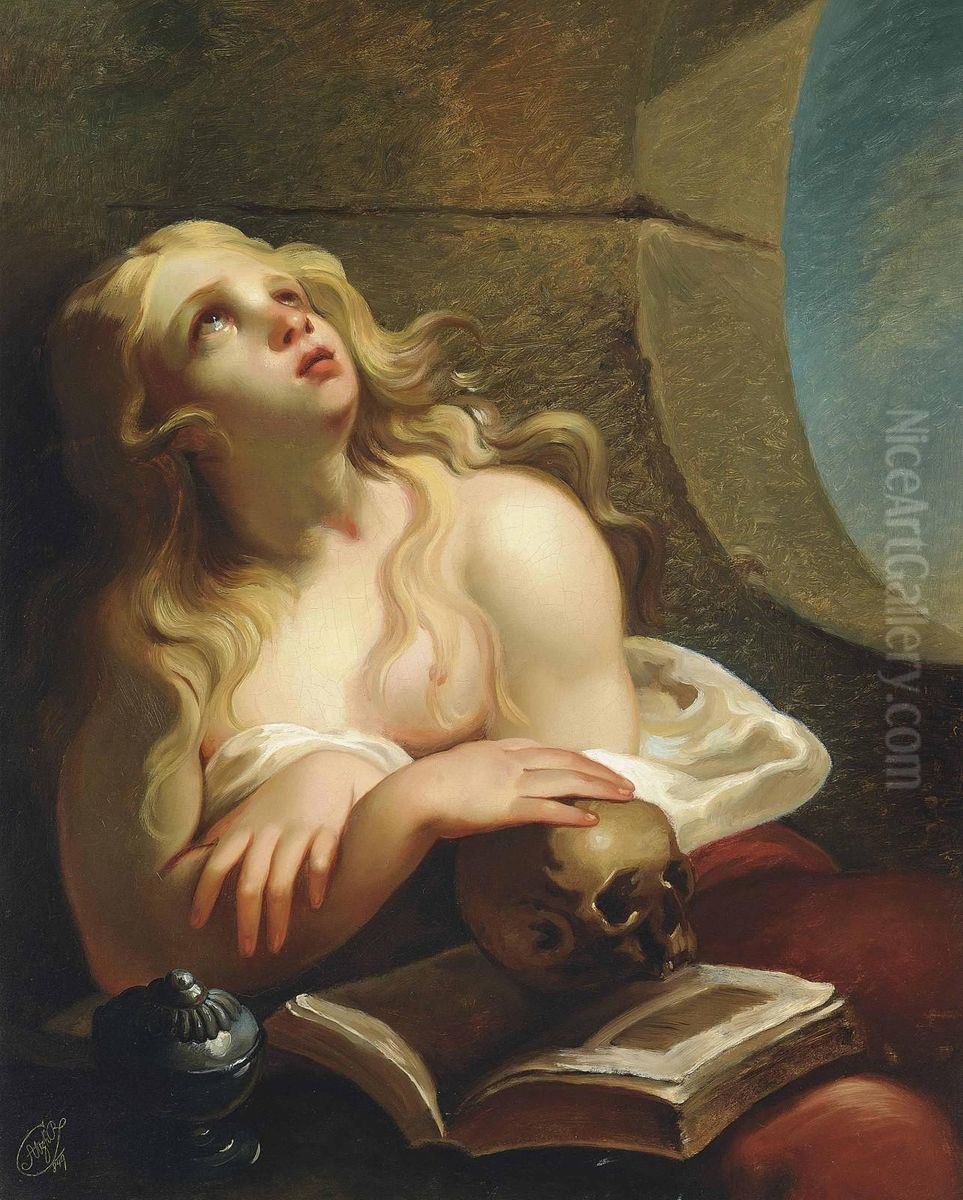 The Penitent Magdalene Oil Painting by Joseph Atzinger