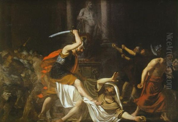 Scene Antique Oil Painting by Bertholet Flemal