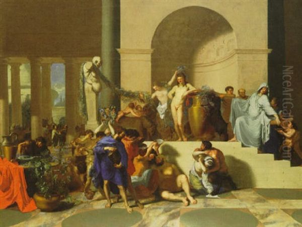 The Triumph Of Bacchus Oil Painting by Bertholet Flemal