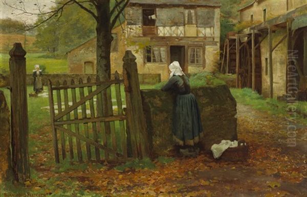 The Gossips Oil Painting by Blandford Fletcher