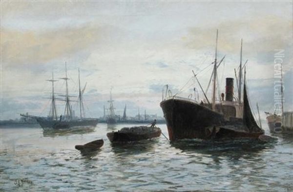 The Pool Of London Oil Painting by Edward Henry Eugene Fletcher