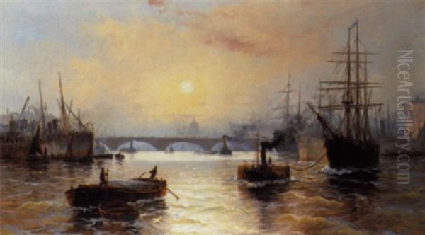 The Pool Of London Oil Painting by Edward Henry Eugene Fletcher