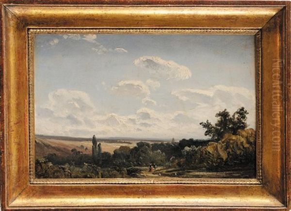 Vallee De La Seine Oil Painting by Francois-Antoine-Leon Fleury