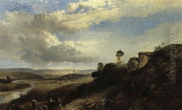 Paysage Au Moulin Oil Painting by Francois-Antoine-Leon Fleury