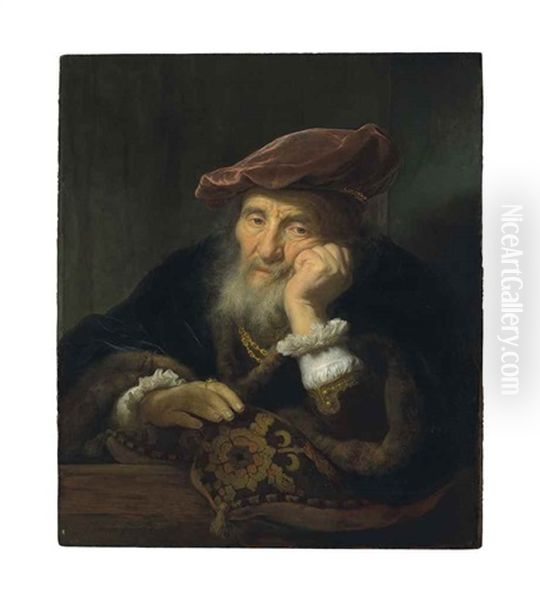 An Old Man At A Casement Oil Painting by Govaert Flinck Cleve