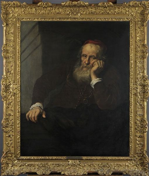 Portrait De Vieillard Oil Painting by Govaert Flinck Cleve