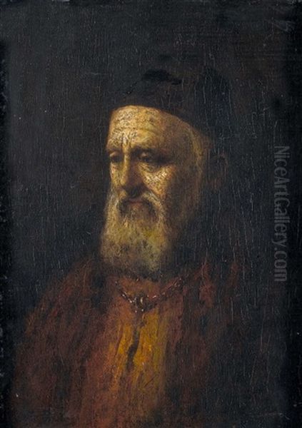 Bildnis Eines Alten, Bartigen Mannes Oil Painting by Govaert Flinck Cleve