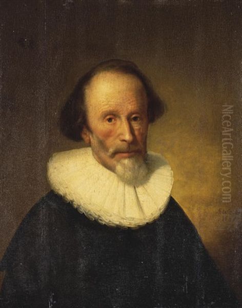 Portrait D'un Homme Barbu En Buste Oil Painting by Govaert Flinck Cleve