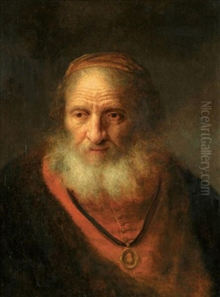 Portrait Of An Old Man Oil Painting by Govaert Flinck Cleve
