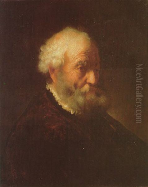 Portrait Of A Bearded Man Oil Painting by Govaert Flinck Cleve