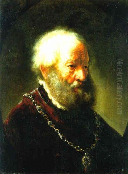 A Bearded Man Wearing A Chain Of Office Oil Painting by Govaert Flinck Cleve