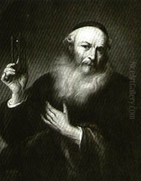 An Old Man Holding An Hourglass Oil Painting by Govaert Flinck Cleve