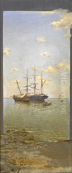 Barcos Oil Painting by Enrique Florido Bernils