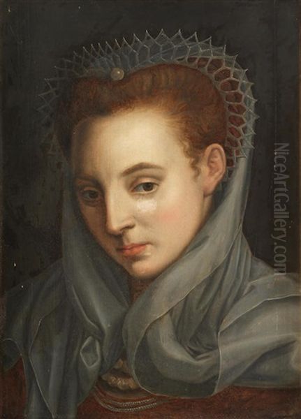 Head Of A Woman Oil Painting by Frans Floris