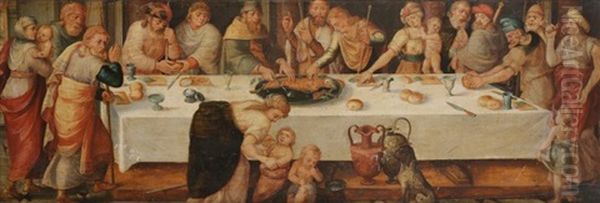 La Premiere Paque Juive Oil Painting by Frans Floris
