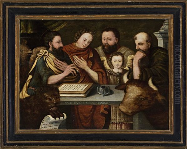 Los Cuatro Evangelistas Oil Painting by Frans Floris