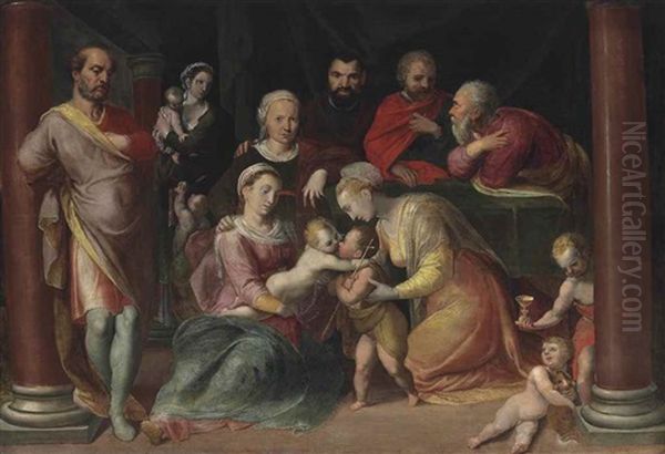 The Holy Kinship Oil Painting by Frans Floris