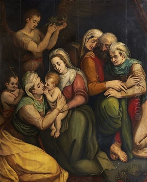 La Sainte Famille Oil Painting by Frans Floris