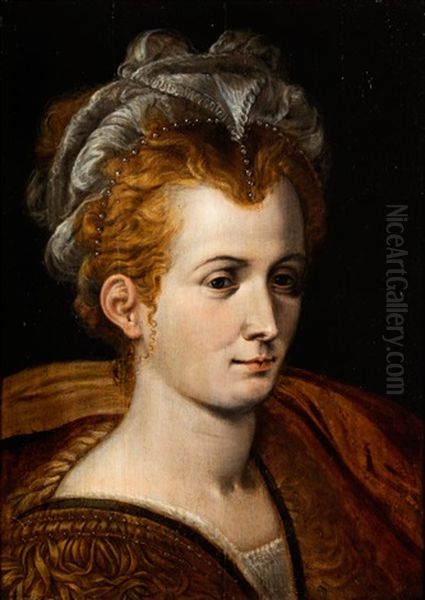 Bildnis Einer Hofischen Dame Oil Painting by Frans Floris