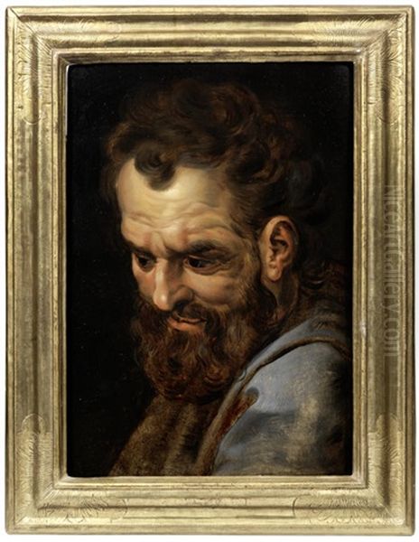 Head Studies Of Bearded Men (2) Oil Painting by Frans Floris