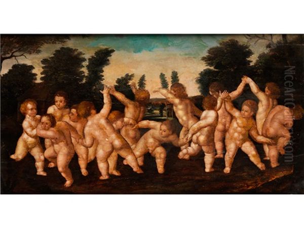 Puttenreigen Oil Painting by Frans Floris